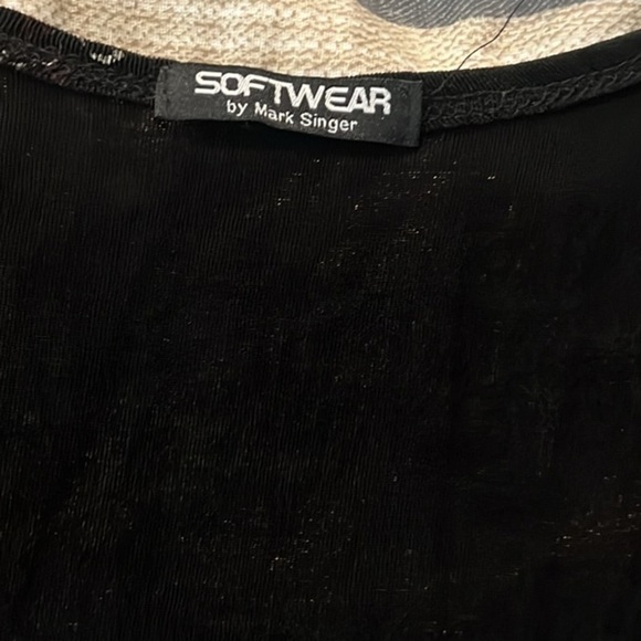 Softwear (by Mark Singer).Vintage 90's Fit & Flare Tank Dress Black-Size XL - Picture 4 of 10